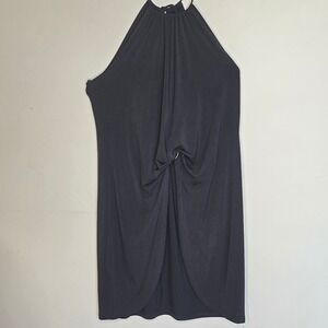 BCBGeneration Black Halter Twist Front Ring Mini Dress Size M NWT